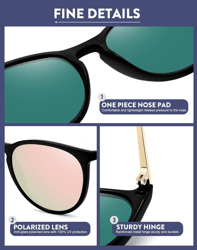 WOWSUN Retro sunglasses womens 2024 trendy round classic glasses - Image 4